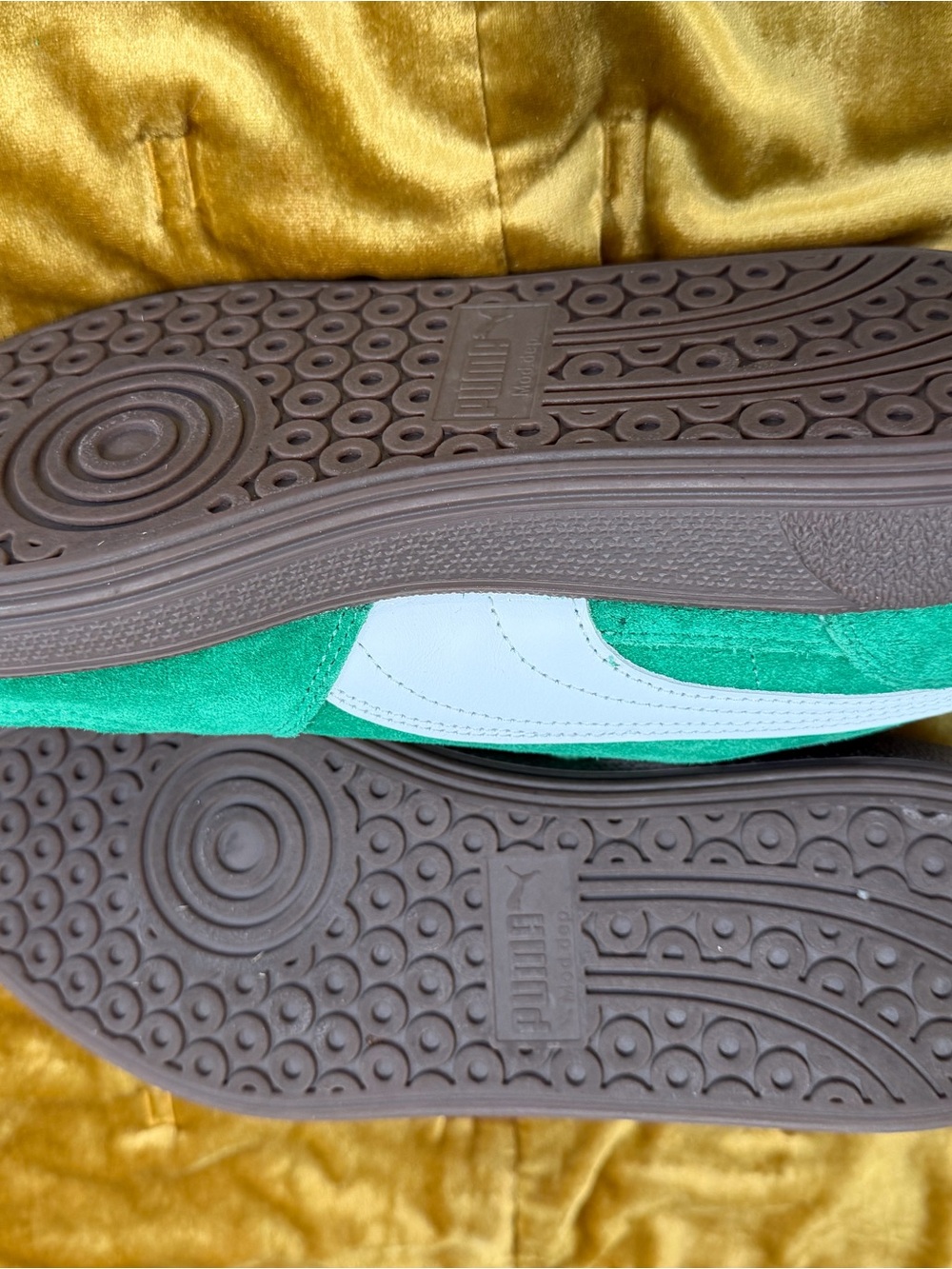 Puma Green Suede Palermo Sneakers with White Formstrip - Picture 4 of 5